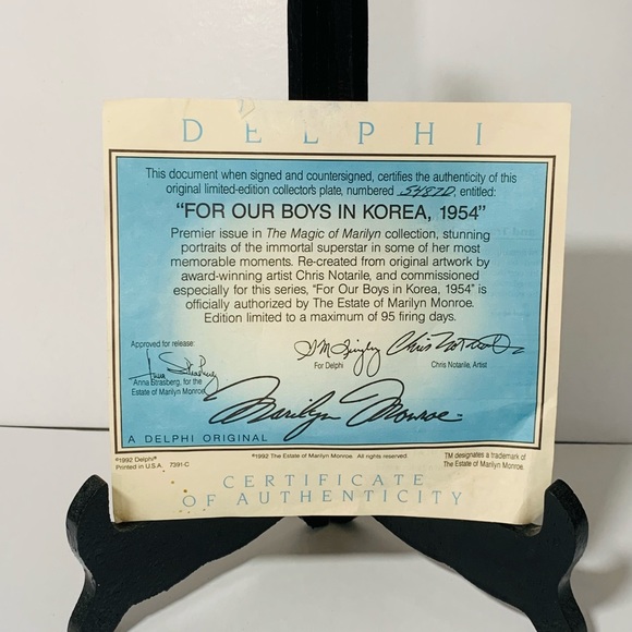 Limited Edition Marilyn Monroe Collector Plate - Picture 8 of 9